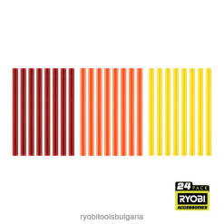 аксесоари бг RYOBI 24 бр. мини топли цветни лепилни пръчици 6HNVZ2747