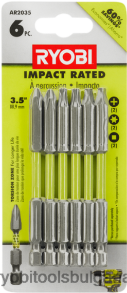 аксесоари бг RYOBI Комплект за шофиране от 6 части 3,5 с оценка на удара 6HNVZ2825