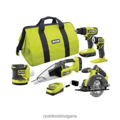 електрически инструменти бг RYOBI 18v един+комбиниран комплект с 5 инструмента 6HNVZ218