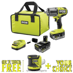електрически инструменти бг RYOBI 18v one+ hp безчетков 4-режимен 1/2 комплект ударни ключове с висок въртящ момент с безплатен 18v one+ орбитален шлайф и безплатен инструмент по избор 6HNVZ25