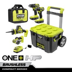 електрически инструменти бг RYOBI 18v one+ hp компактен безчетков комбиниран комплект с 4 инструмента 6HNVZ217
