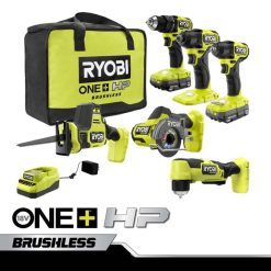 електрически инструменти бг RYOBI 18v one+ hp компактен безчетков комбиниран комплект с 6 инструмента 6HNVZ2860